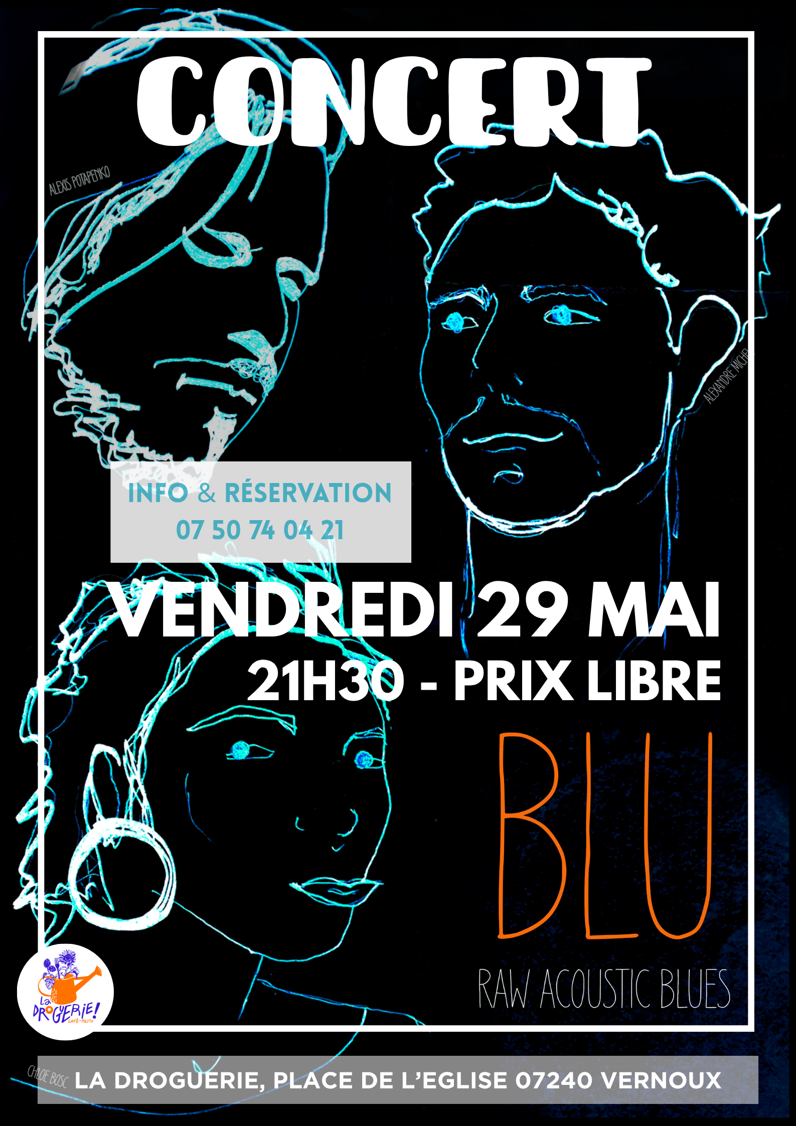 Concert du trio "Blu"  (raw acoustic blues)