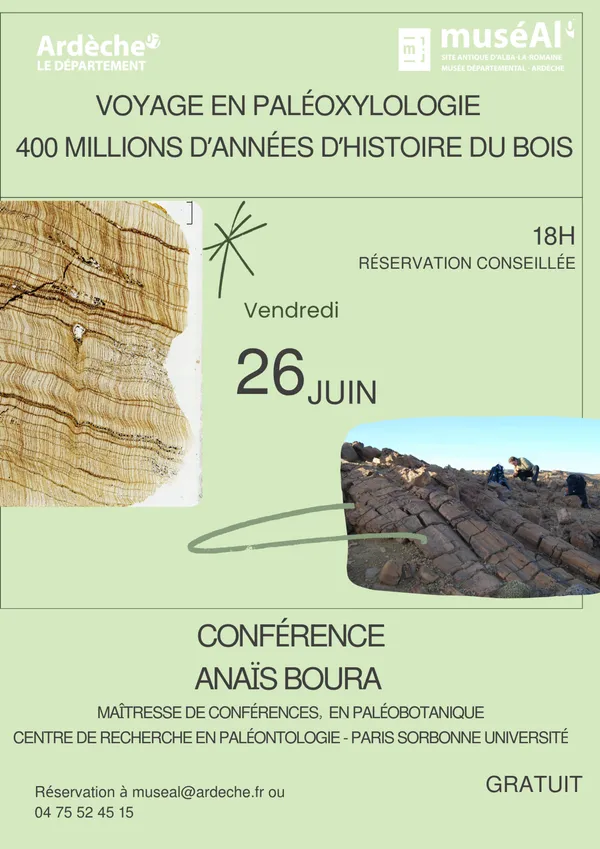 Apéro-conférence "Voyage en paléoxylologie" 400 millions d'années d'histoire du bois