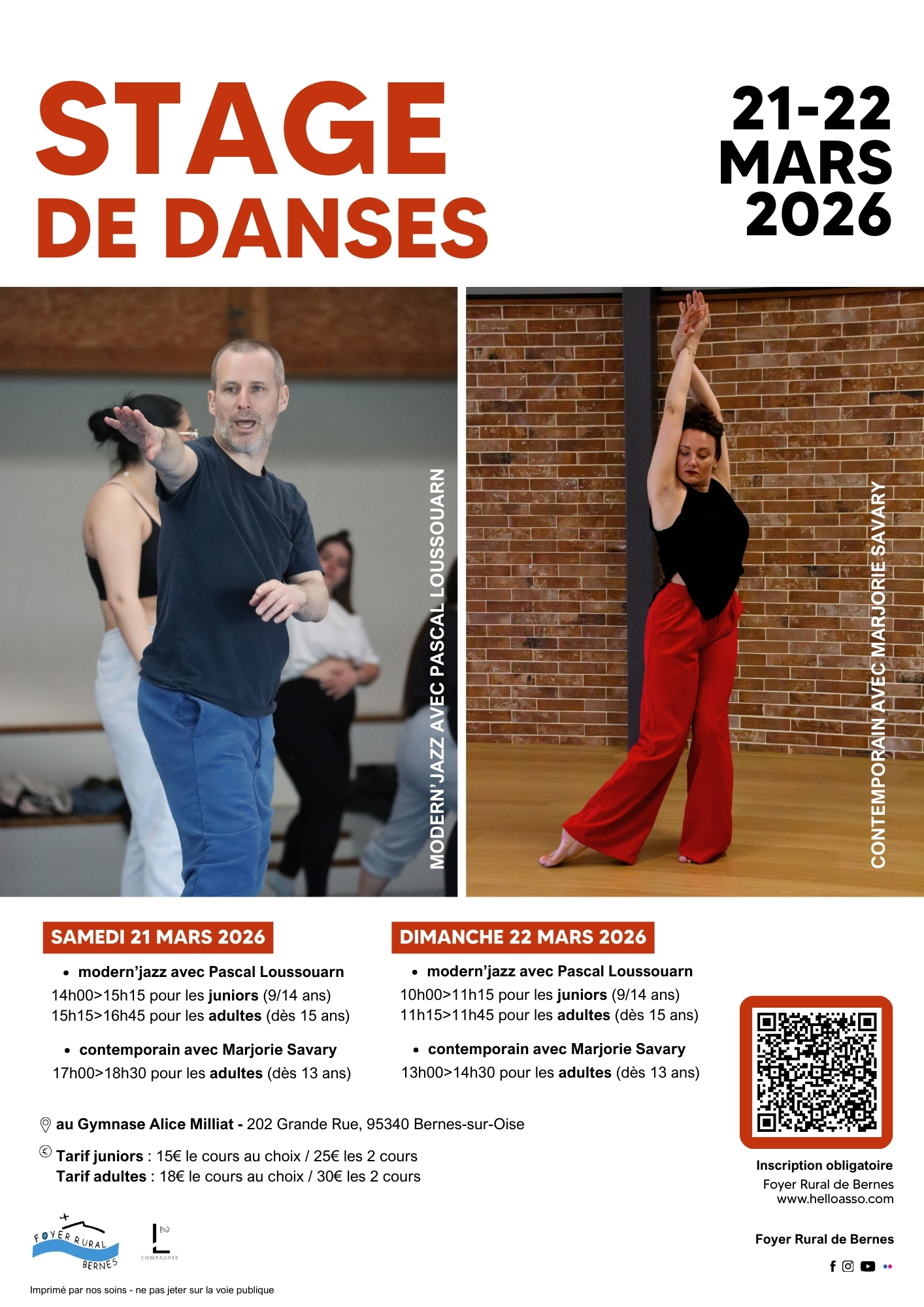 Stage de danse modern'jazz et contemporain