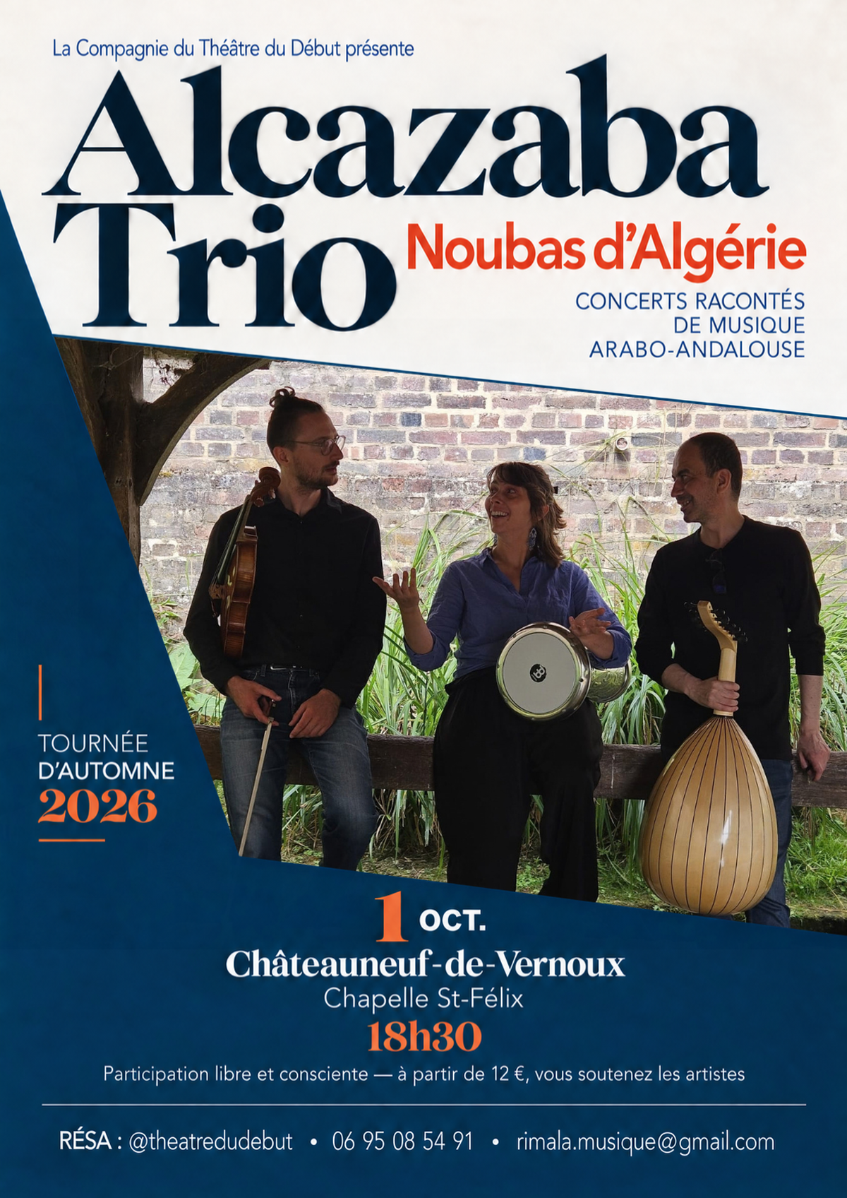 Concert "Alcazaba Trio : Noubas d'Algérie" (concert-raconté de musique arabo-andalouse)