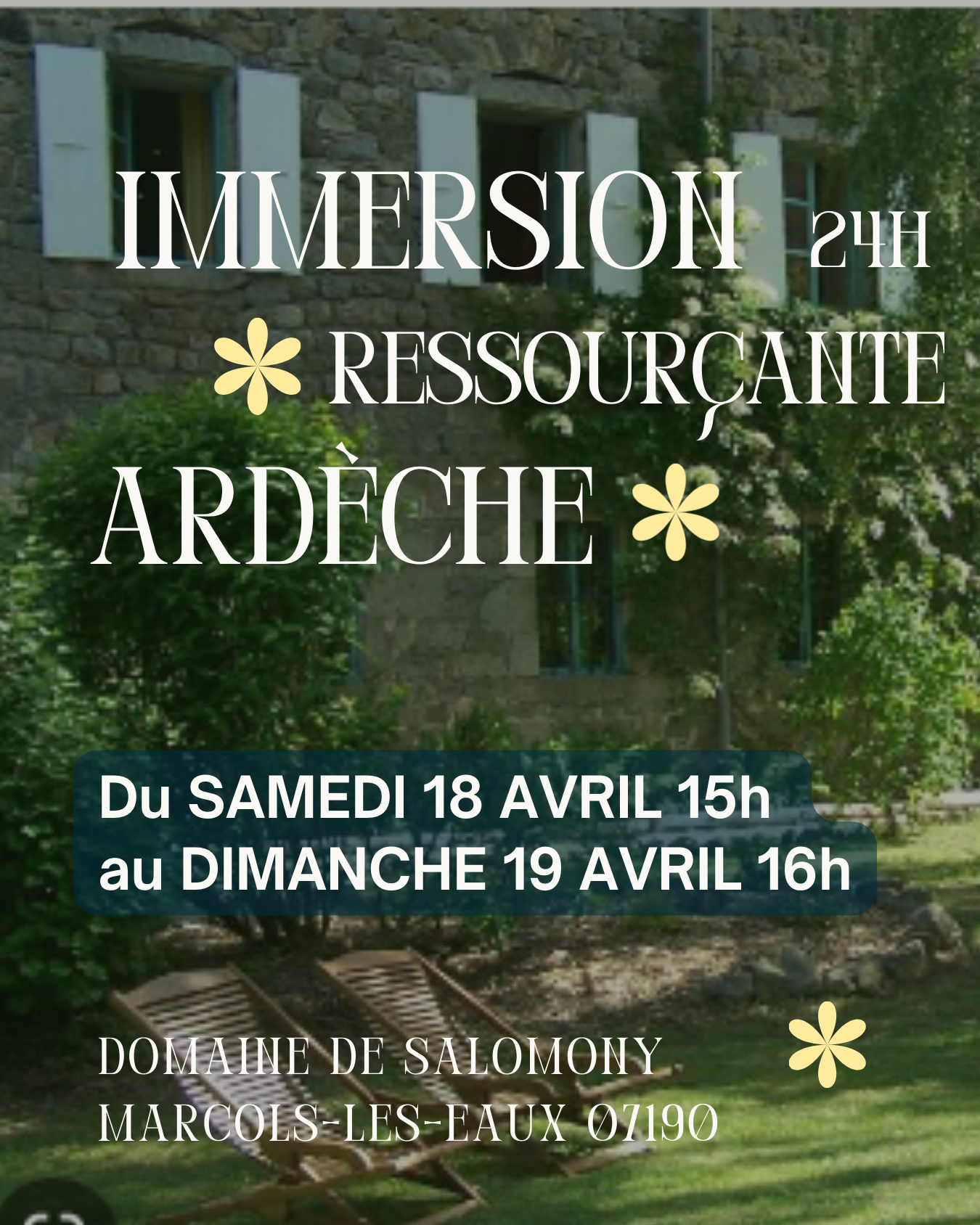 Séjour "Immersion ressourçante"