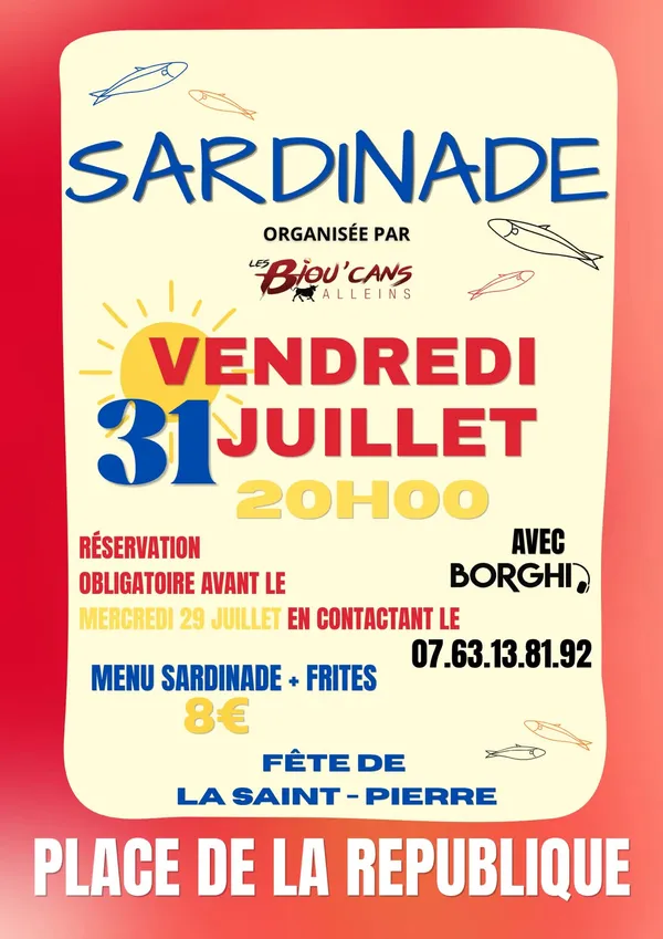 Fêtes de la St-Pierre : Soirée sardinades et DJ