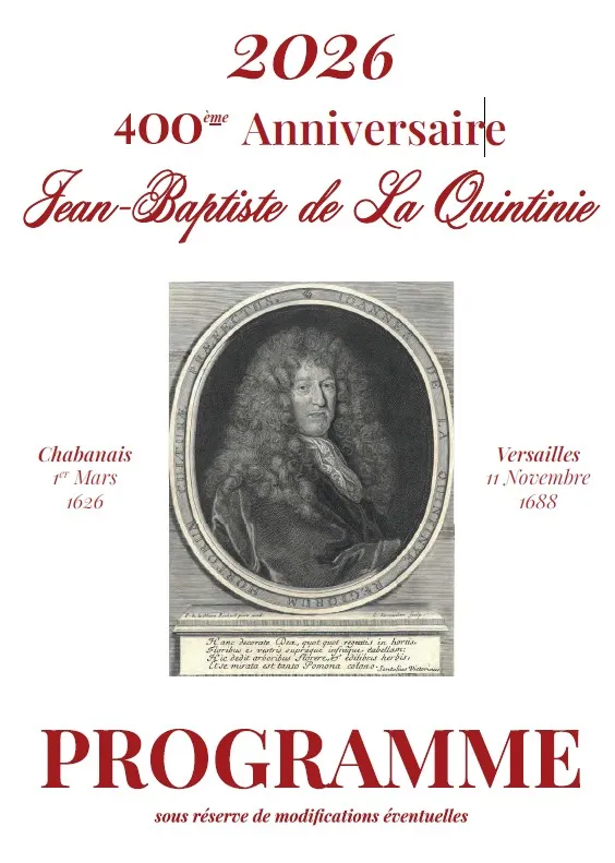 2026- 400 ème anniversaire Jean-Baptiste de la Quintinie